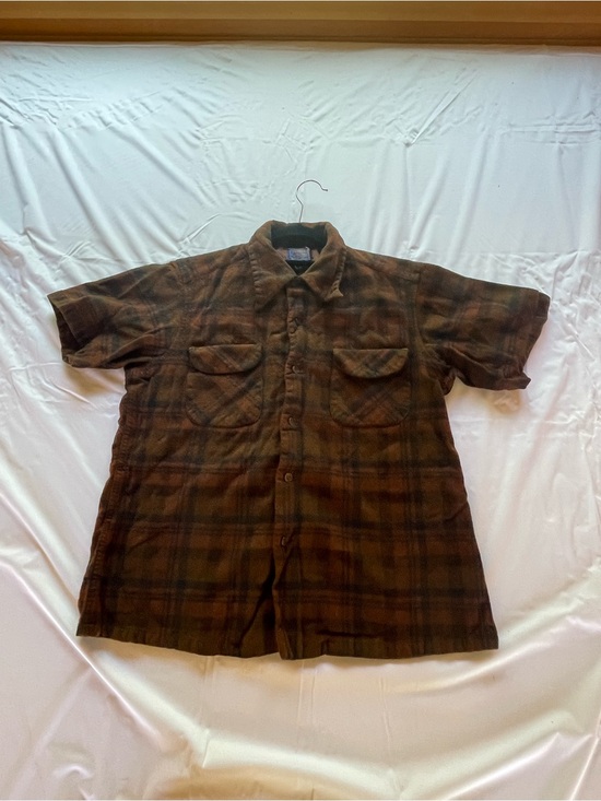 Pendleton | Shirts | Vintage Pendleton Wool Board Shirt Brown Orange ...